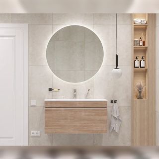 Тумба под раковину подвесная Velvex Pulsus tp.PUL.PUL.100.1Y дуб сонома, 100 см